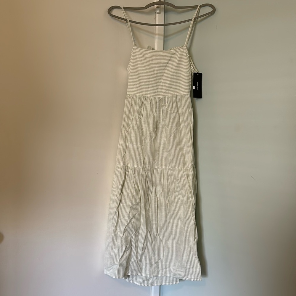 Women’s Vero Moda Striped Linen Dress Sage Green Small